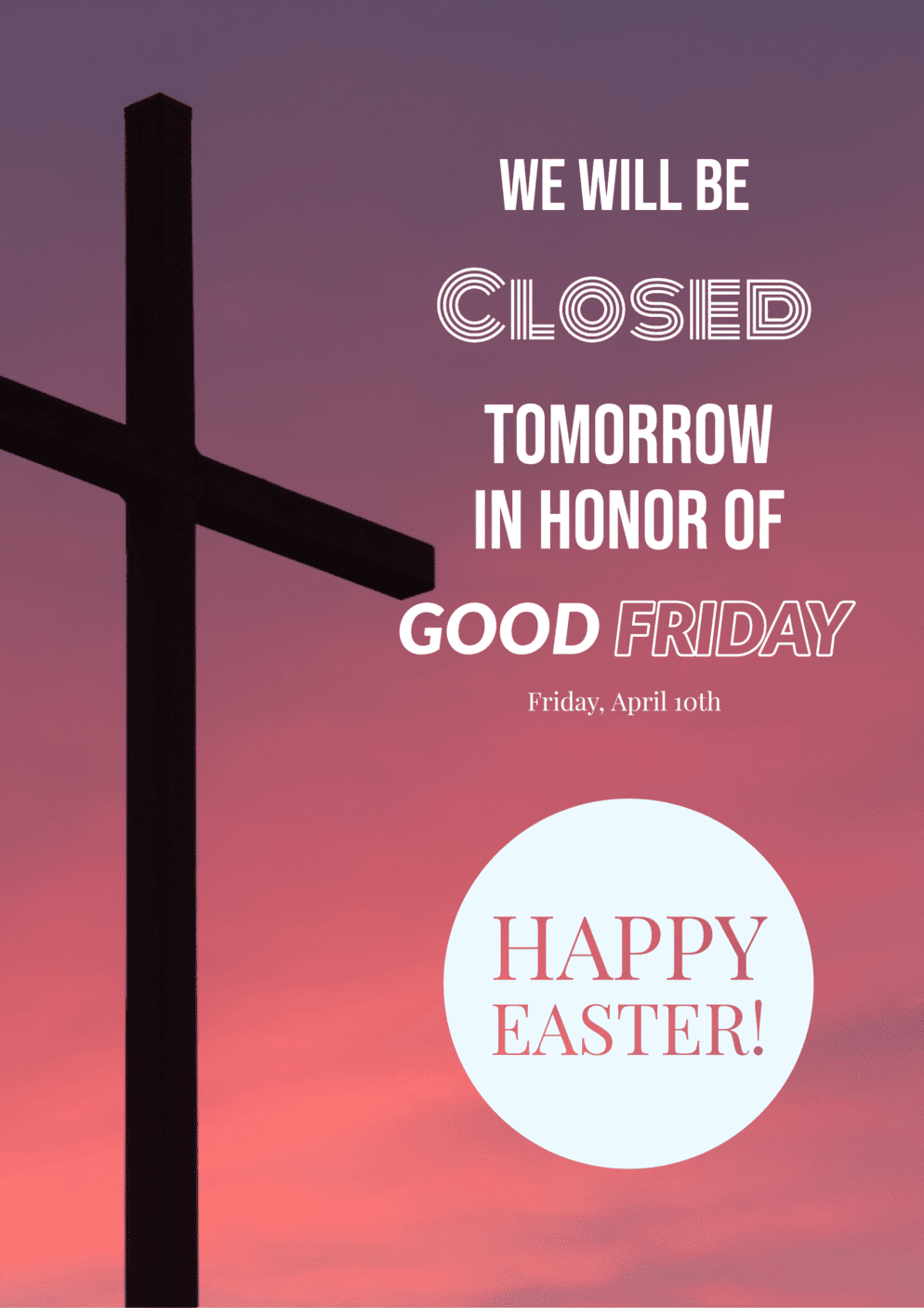 Closed on Good Friday Money Management Services